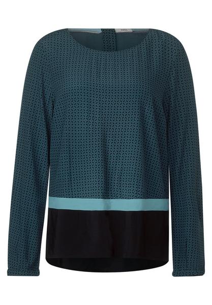 Patchwork Blouse - 31750/deep atlantic green