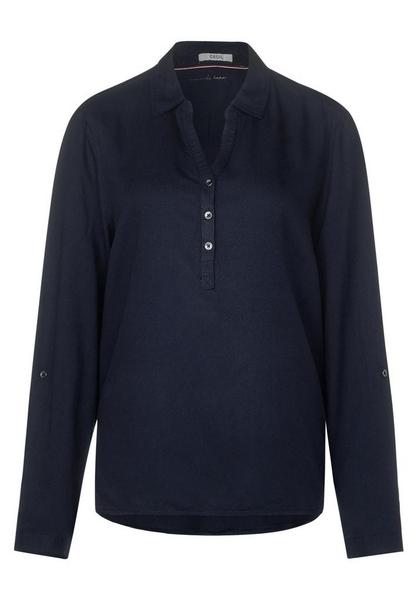 Structure Material Mix Blouse - 10128/deep blue