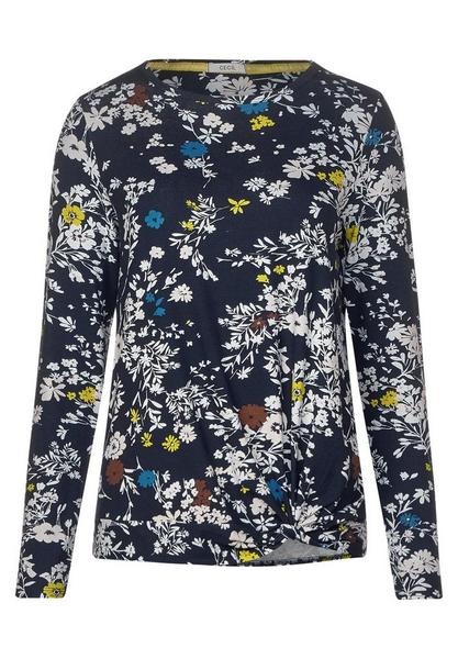 TOS Flower AOP Knot Shirt - 30128/deep blue