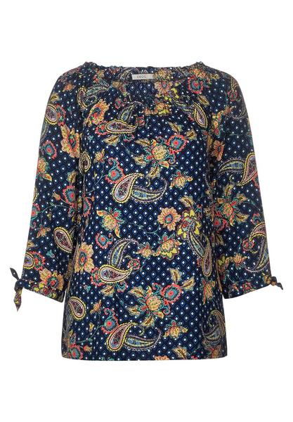 TOS Carmen Print Blouse - 30128/deep blue