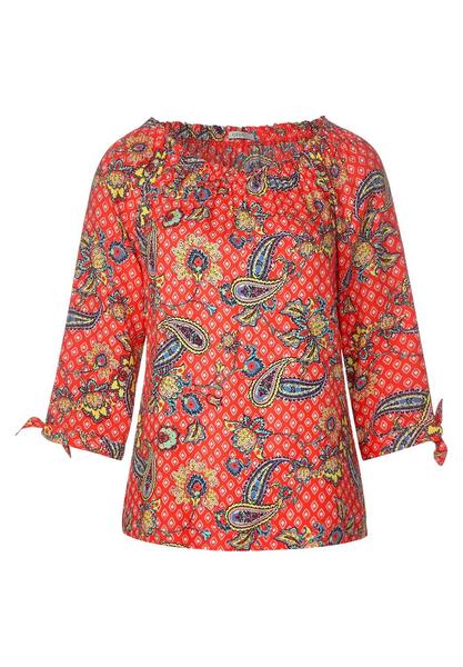 TOS Carmen Print Blouse - 32252/tangerine orange