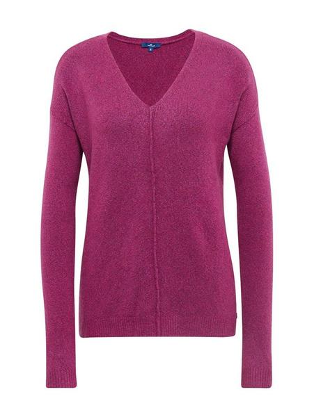 sweater cozy with v-neck - 14274/Intense Purpur Pu