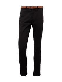 Slim Chino with belt, Black