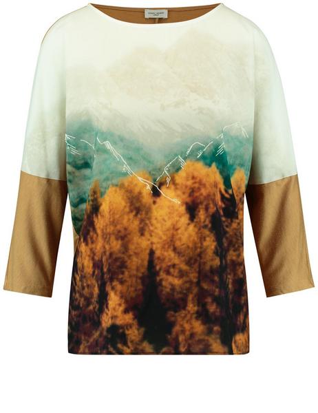 T-SHIRT 3/4 ARM - 09048/ECRU/WEISS/GELB DRUCK