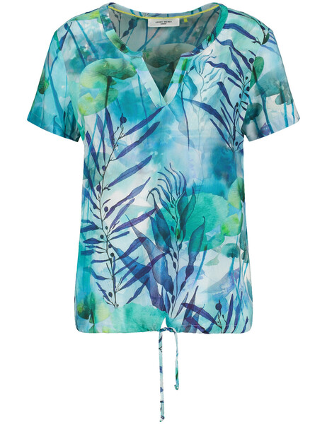 BLUSE 1/2 ARM BASIC FIT - 05089/GRUEN/BLAU DRUCK