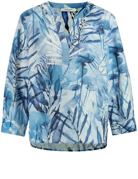 BLUSE 3/4 ARM CASUAL FIT - 08089/BLAU DRUCK