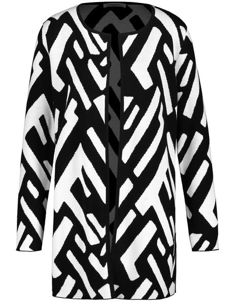 JACKE STRICK - 01095/SCHWARZ/ECRU/WEISS KARO