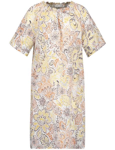 KLEID GEWEBE - 09068/ECRU/WEISS/ROT/ORANGE DRU