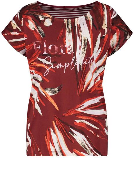 T-SHIRT 1/2 ARM - 06123/DARK CHERRY/ROT/ECRU/DRUC