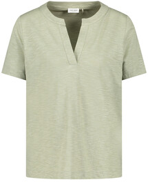 Kurzarmshirt mit Tunika-Ausschnitt