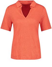 Meliertes T-Shirt mit Kragen