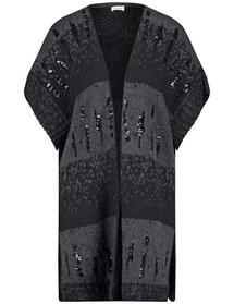 Lange Strickjacke mit kurzem Arm und Paillettendekor