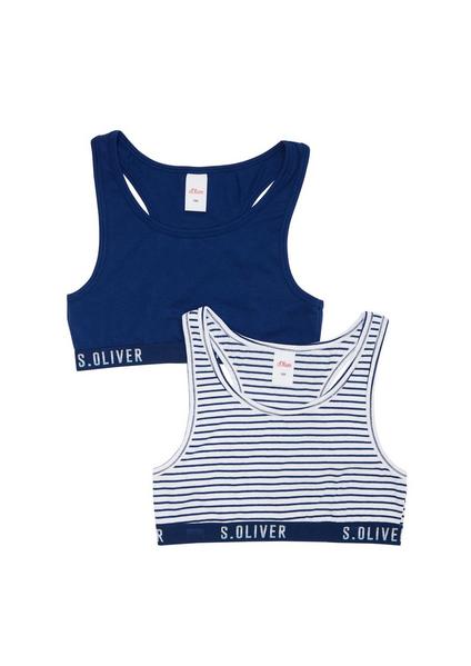 DP Bustier striped/uni - 5809/royal blue