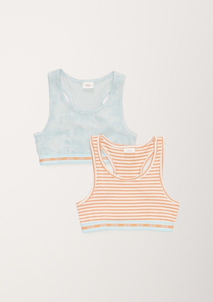 DP Bustier allover/stripe - 50364/misty blue