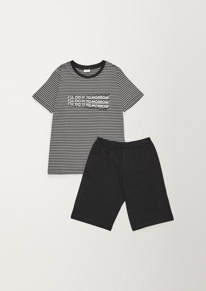 Pyjama short stripe/motiv - 10015/super blac