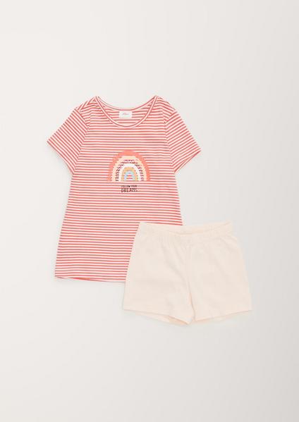 Pyjama short stripe/motiv - 3493/peach cand