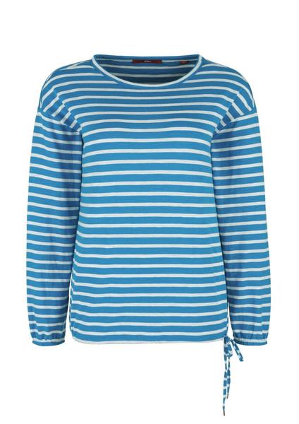 T-SHIRT LANGARM - 62G0/azure blue stripes