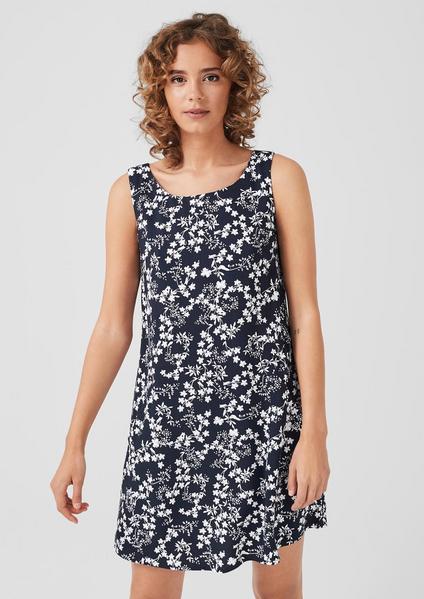 KLEID KURZ - 59A1/navy AOP flower bouquet