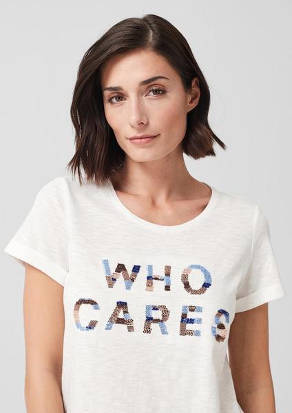 T-SHIRT KURZARM - 02D1/creme placed print