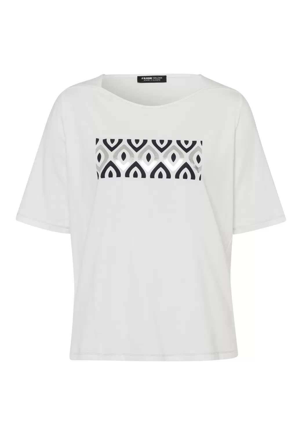 Kurzarmshirt LOVE AT FIRST SIGHT mit geometischem Motiv