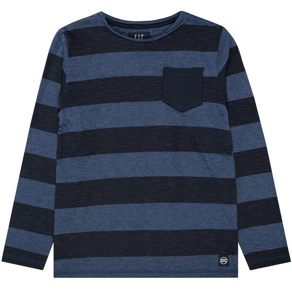 Kn.-Streifen-Shirt - 641/WASHED BLUE-STR.