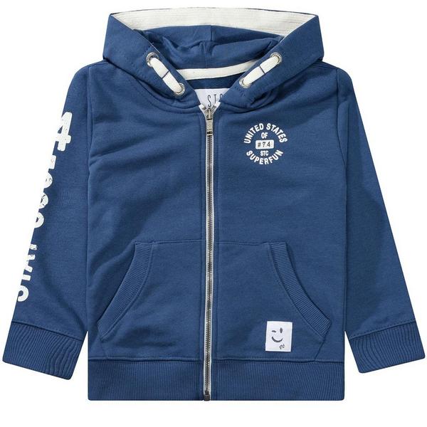 Kn.-Kap.-Sweatjacke - 641/WASHED BLUE