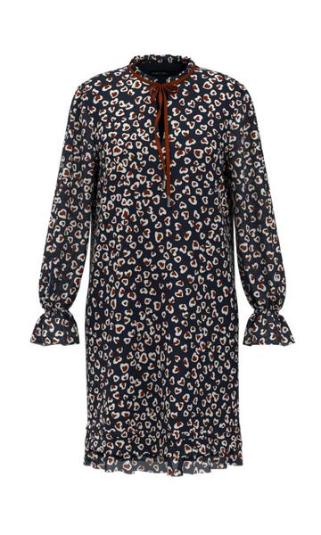 Kleid aus Crêpe mit Leomuster