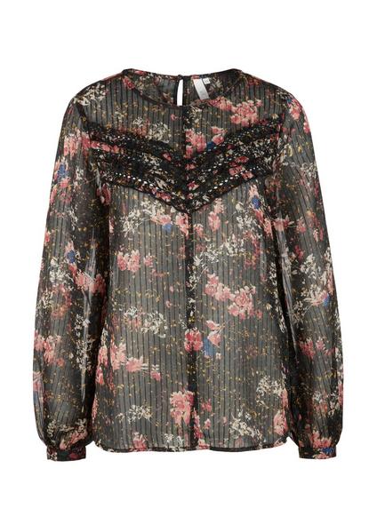 Bluse langarm - 99A0/black AOP