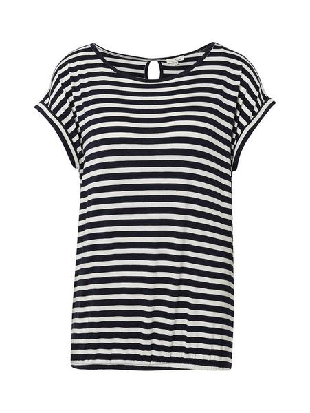 T-shirt with print and stripes - 16447/navy stripe