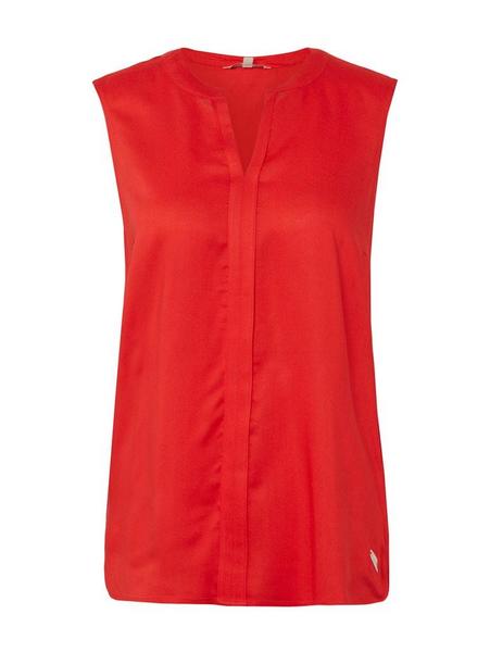 sleeveless open neck tunic - 15550/brilliant red