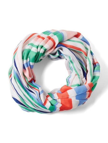 printed loop scarf - 15890/blue white mixed stripe