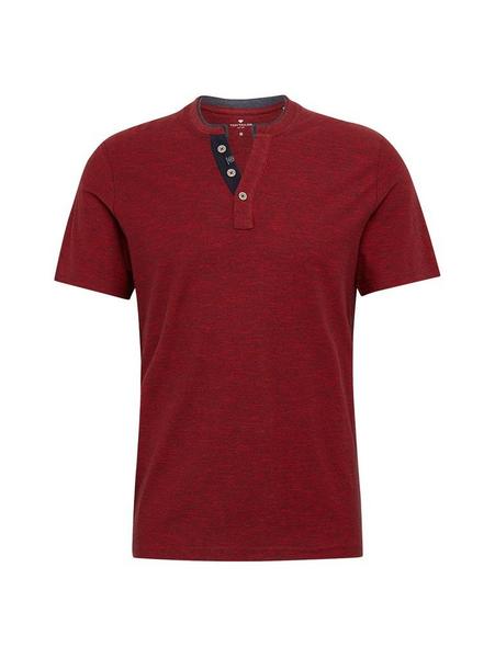 basic yd henley - 16149/brilliant red navy yd str