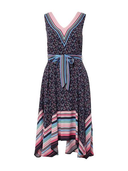 handkerchief dress print mix - 17347/navy paisley