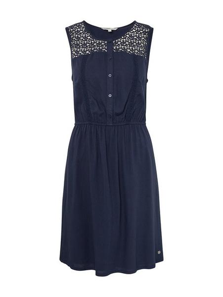 mini dress lace detail - 10360/Real Navy Blue