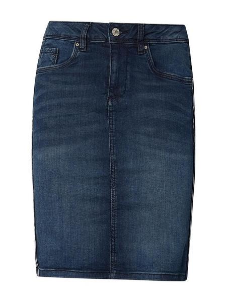 denim skirt with tape - 10120/Used Dark Stone Blue