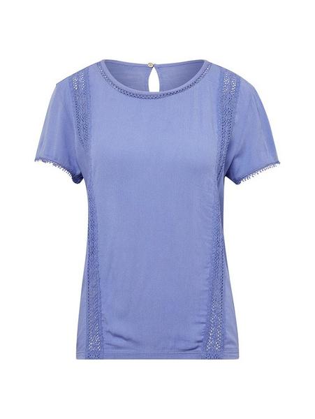 fabric mix tee with lace tapes - 16521/blue blosso