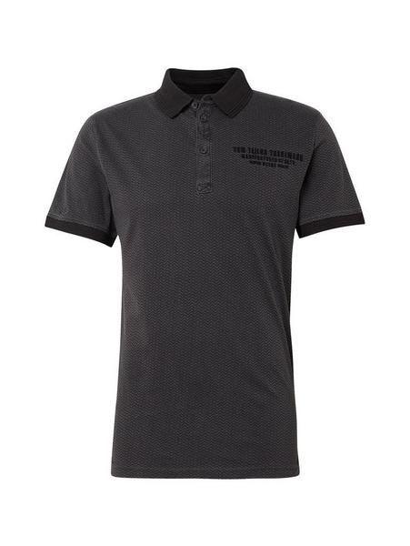 overdyed minimal print polo - 17507/phantom grey w