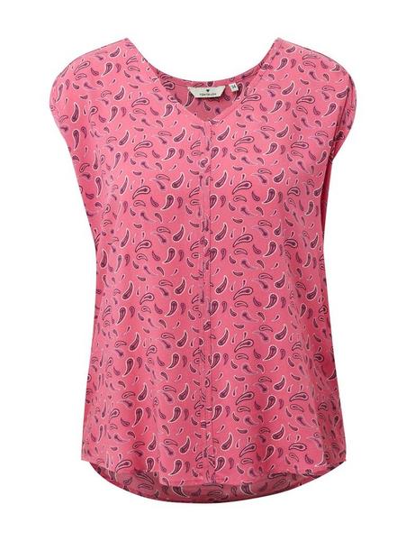printed blouse - 19164/pink paisley minimal