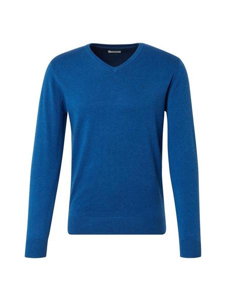 basic v neck sweater - 18977/dark active blue mela
