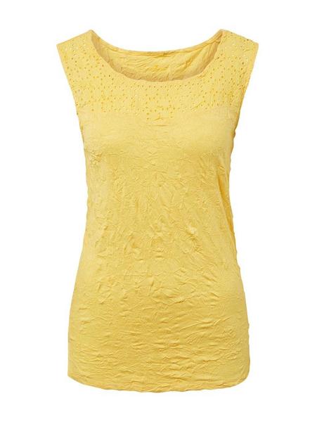 Top with crincle and schifli - 18626/daylily yello