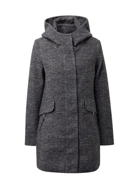 winterly twill coat - 19921/black white structure