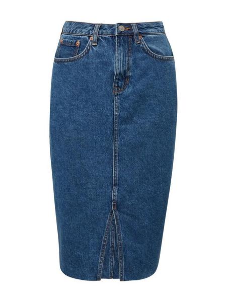 Midi straight denim skirt - 10281/mid stone wash d