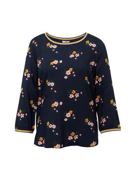 T-shirt fabric print mix - 19120/navy flower desig