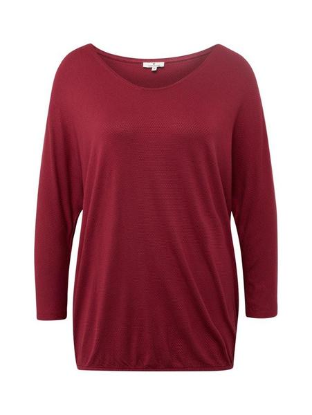 T-shirt structure v-neck - 18468/tile red
