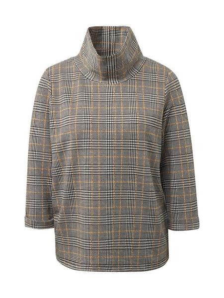 sweatshirt turtle neck - 19092/black white yellow