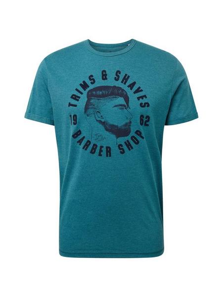 t-shirt with flock print - 19456/dark teal white b