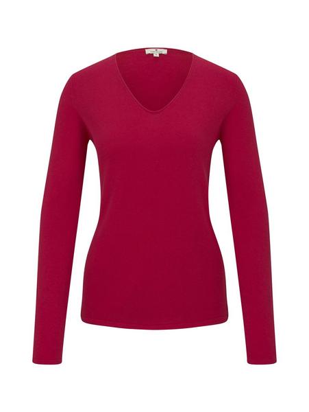 sweater basic v-neck - 19214/dawn pink