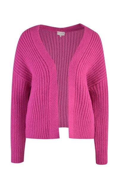 open cardigan with oversized shoulder