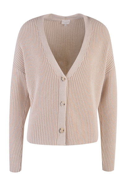 Cardigan with oversized shoulders