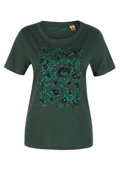 T-SHIRT KURZARM - 78D0/bottle green placed print